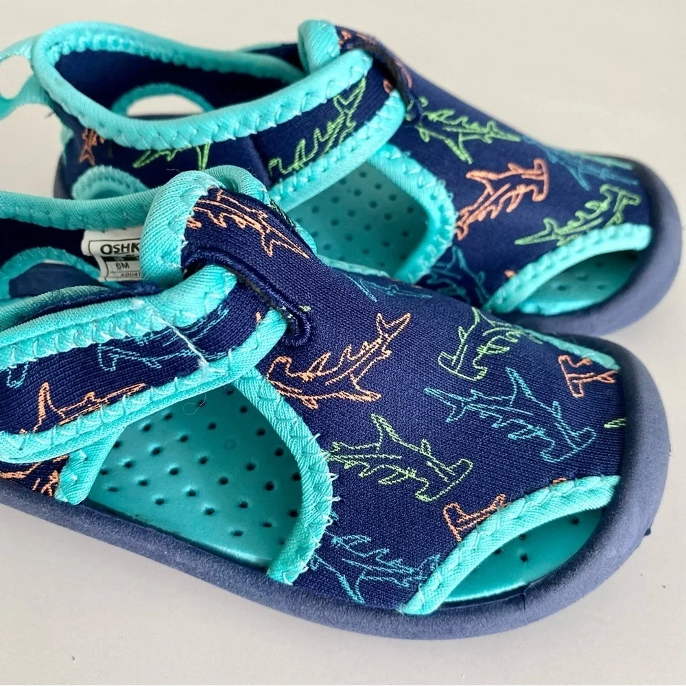 Oshkosh Kids Shark Blue and Teal Water Shoes